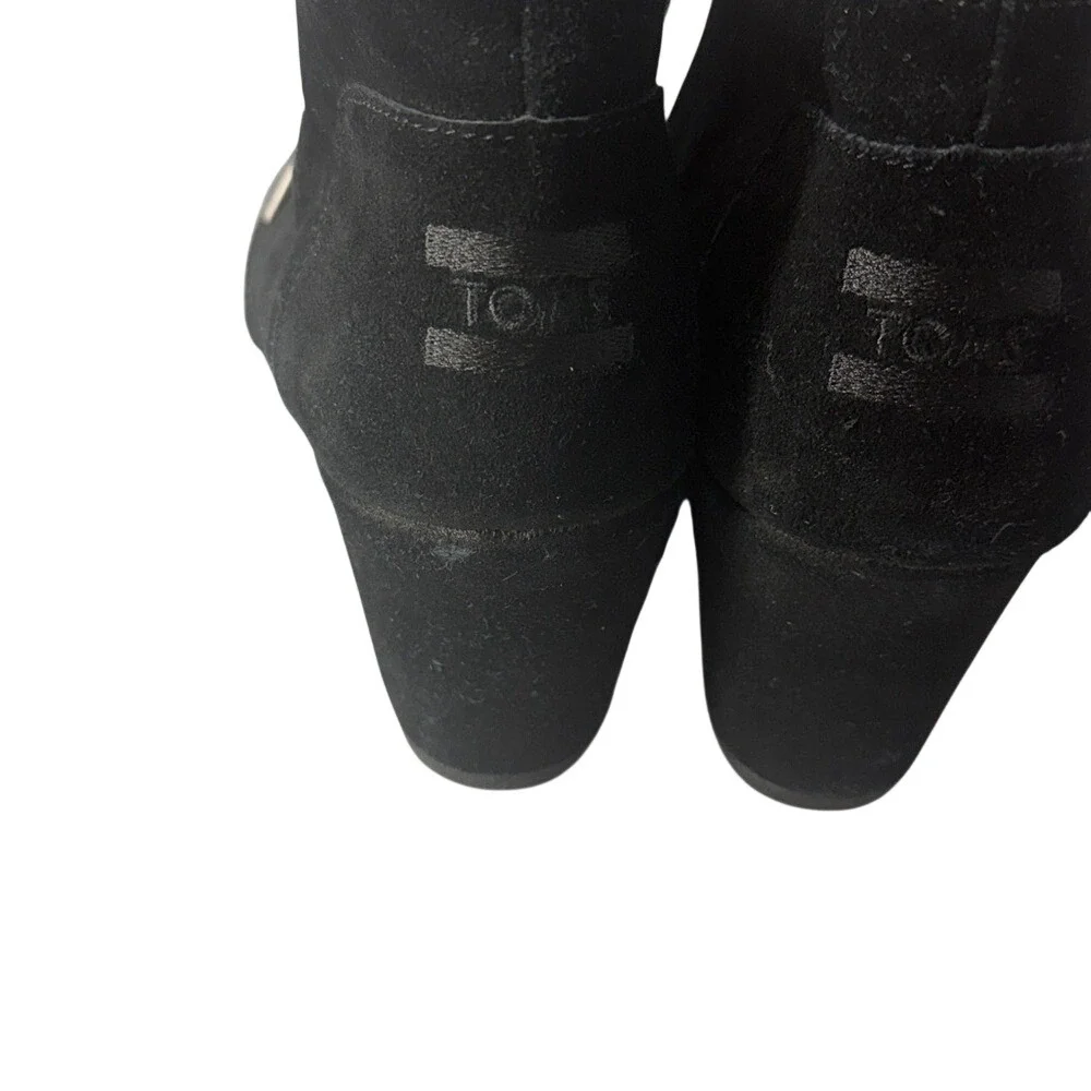 Toms Women's Black Suede Wedge Boots Size 10‎